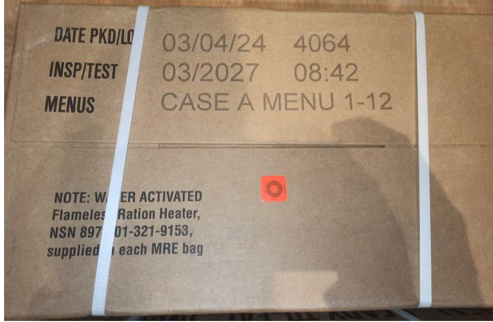 MRE USA Comida Militar Estados Unidos - RACIONES DE COMBATE MRE