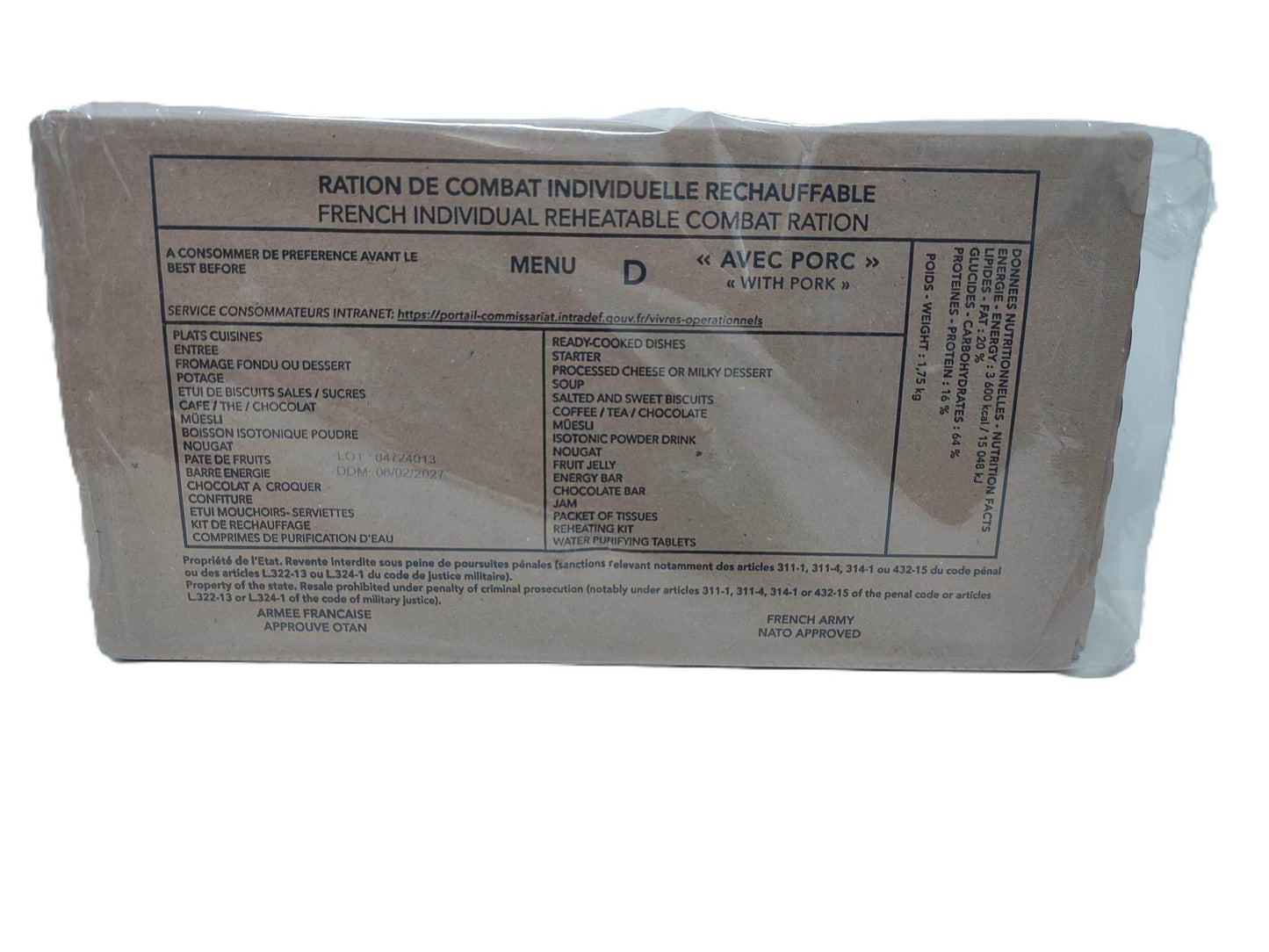 Ración Militar Francesa/Mre Francia - RACIONES DE COMBATE MRE
