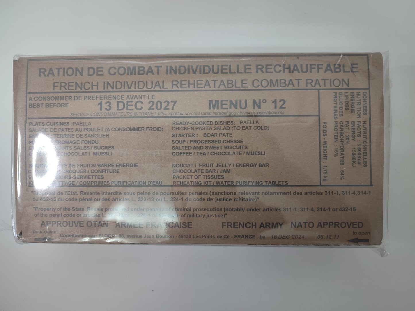 Ración Militar Francesa/Mre Francia