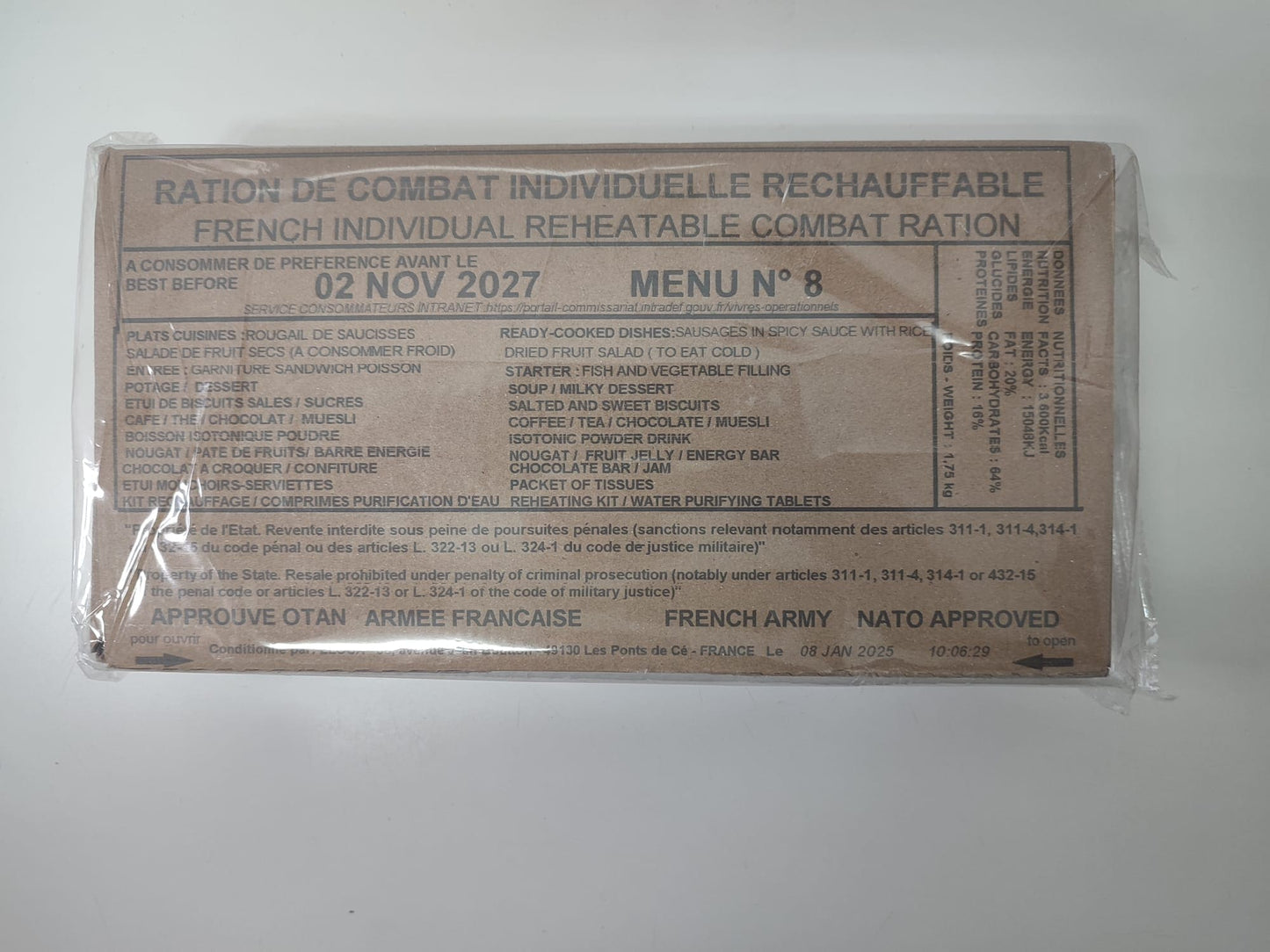 Ración Militar Francesa/Mre Francia