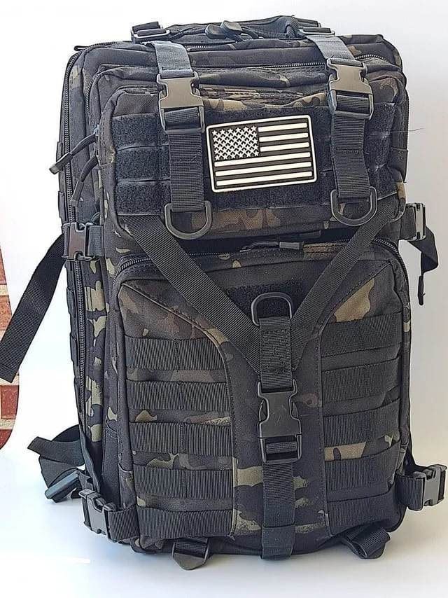 Mochila Tactica Negro Camuflaje - RACIONES DE COMBATE MRE