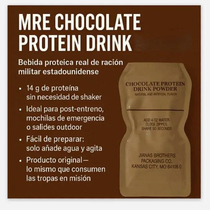 MRE Chocolate Protein Drink Powder - RACIONES DE COMBATE MRE