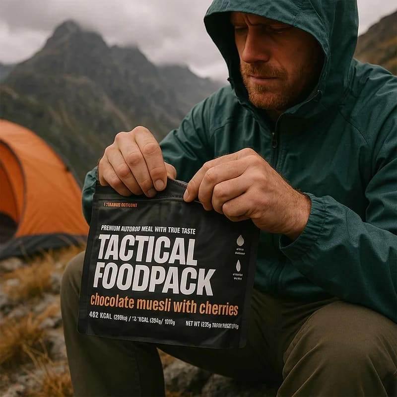Muesli con Chocolate y Cerezas – Tactical Foodpack - RACIONES DE COMBATE MRE