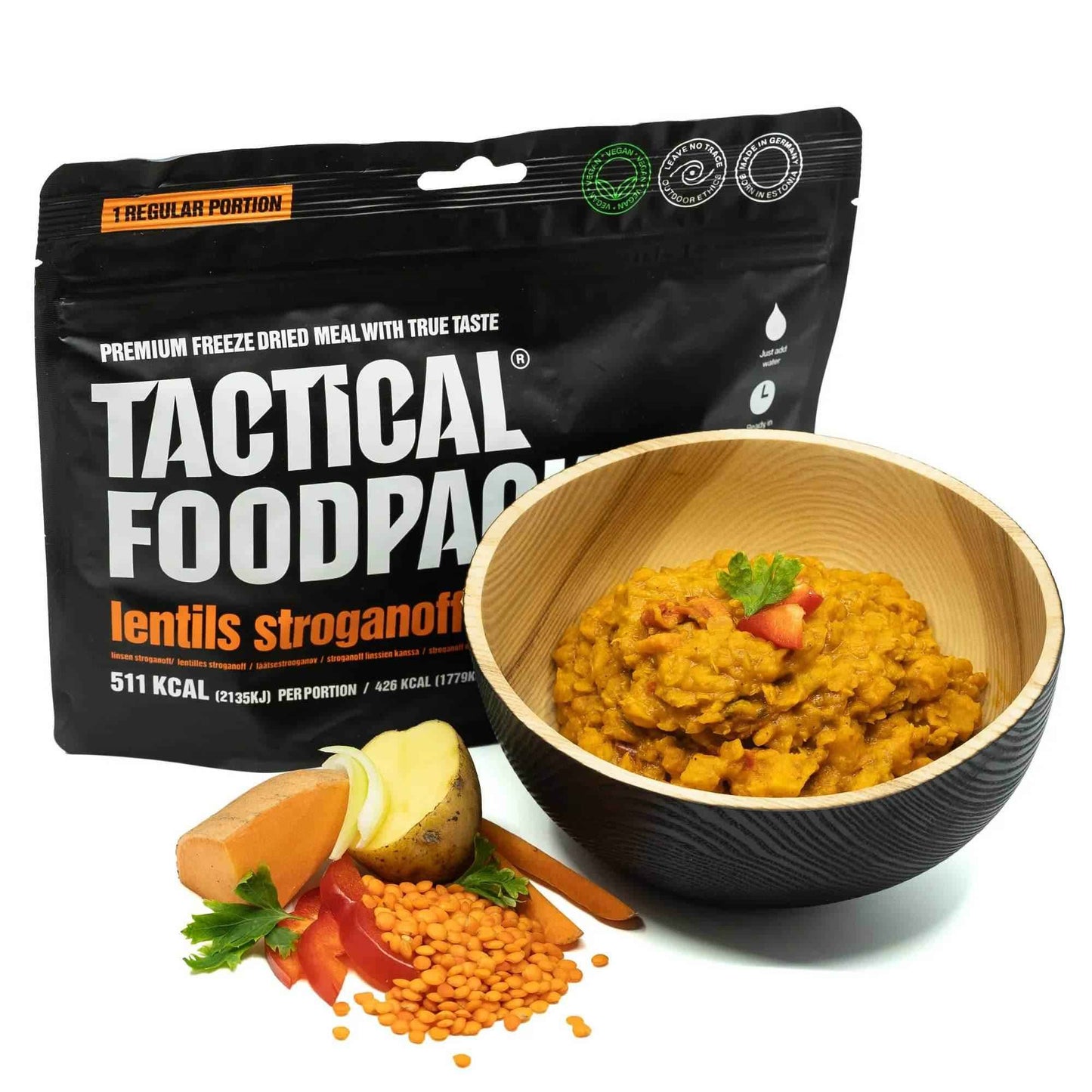 Comida Tactical Foodpack – Lentils Stroganoff (Vegano)