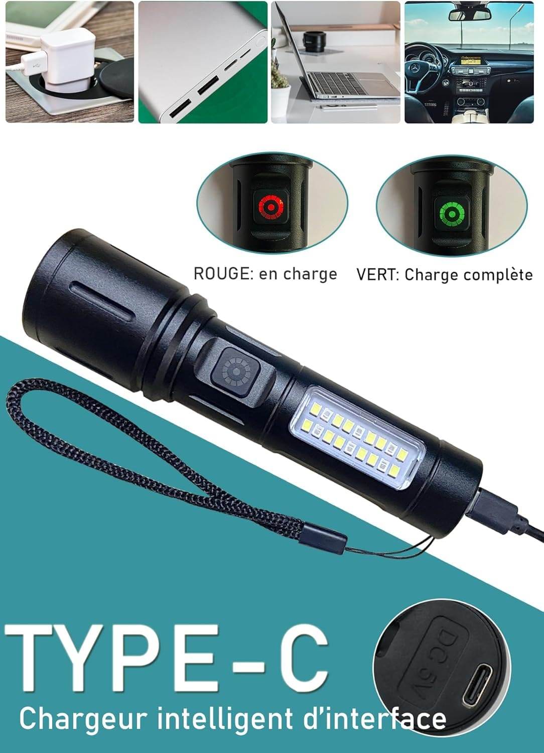 Mini linterna recargable 25000W - RACIONES DE COMBATE MRE