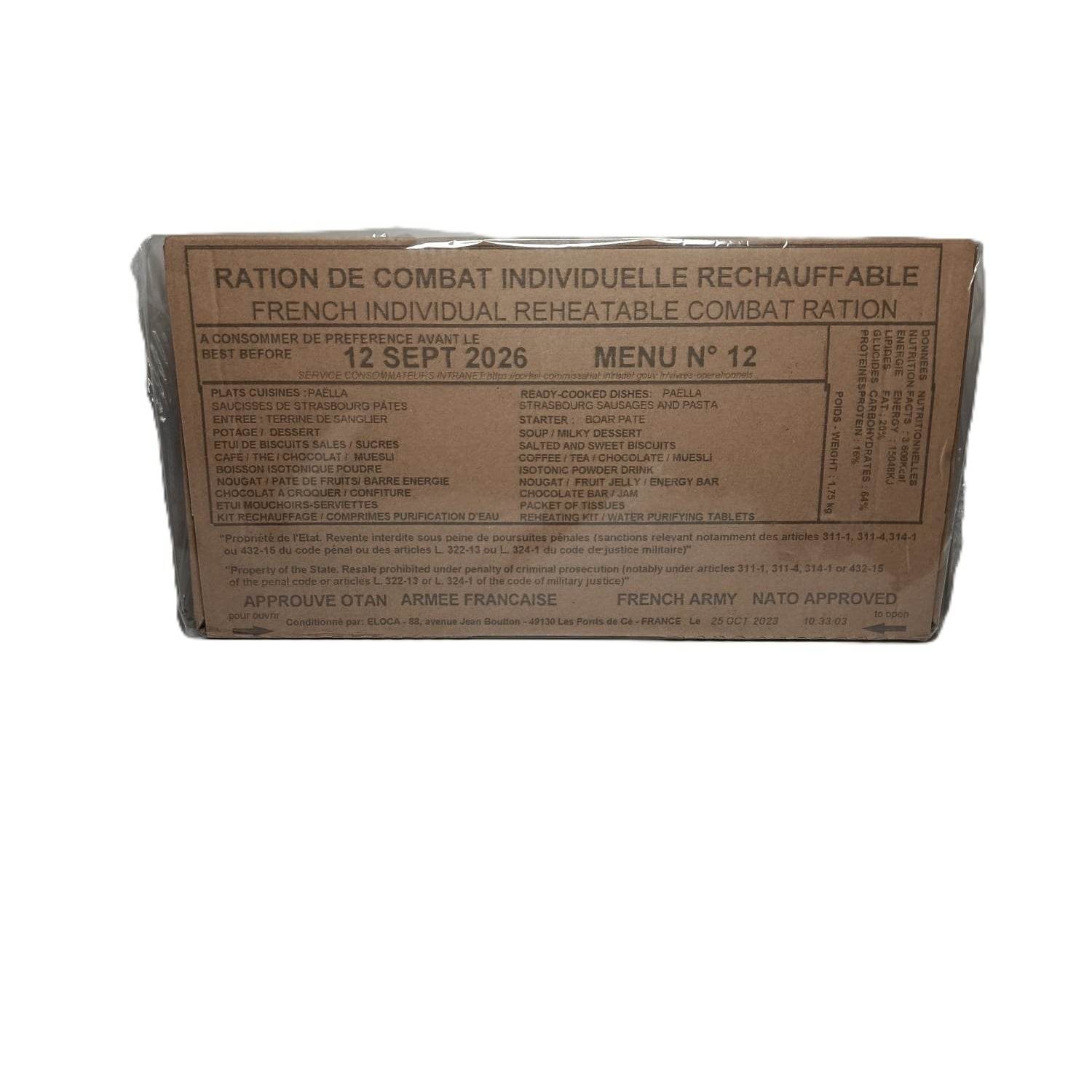 Ración Militar Francesa/Mre Francia - RACIONES DE COMBATE MRE