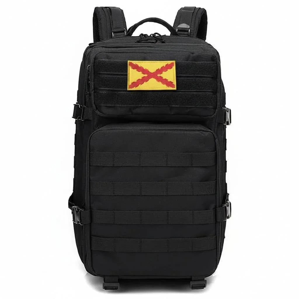 Parche Cruz Borgoña amarilla Tercios mochila velcro táctico