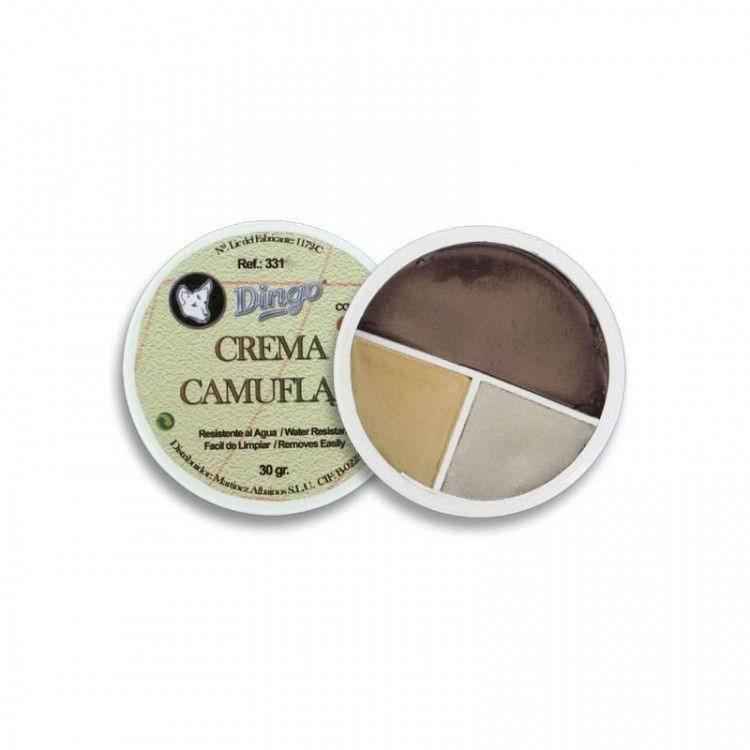 Pintura de camuflaje en tarros redondos, crema y marrón oscuro, Corona