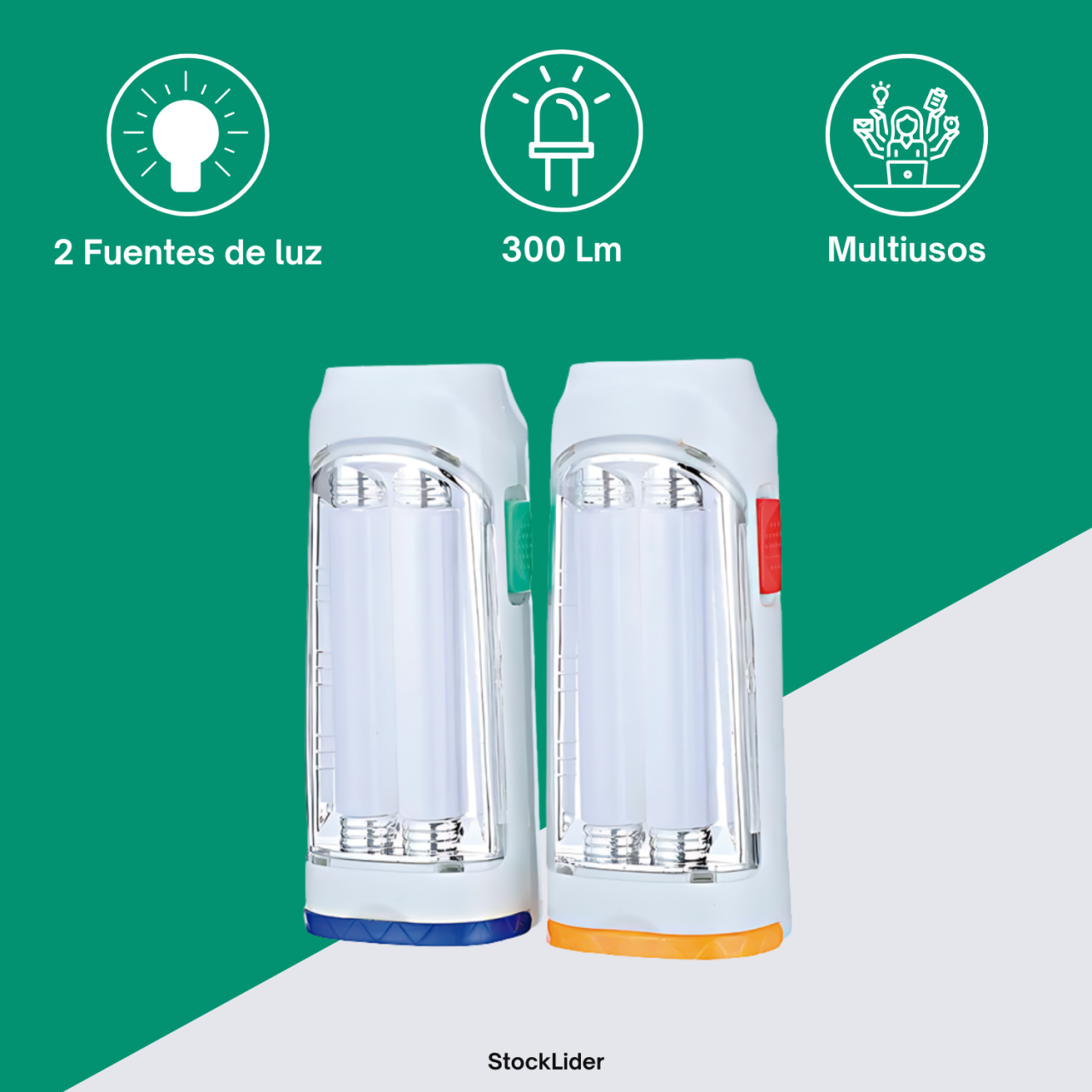 Linterna LED doble 5W 300Lm