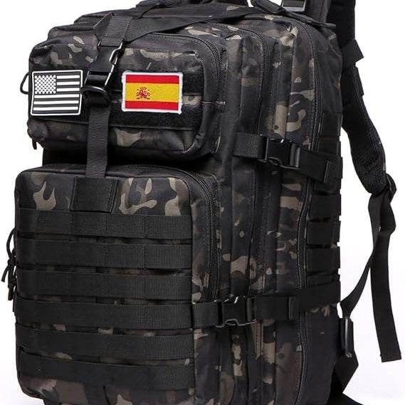 Mochila Tactica Negro Camuflaje - RACIONES DE COMBATE MRE