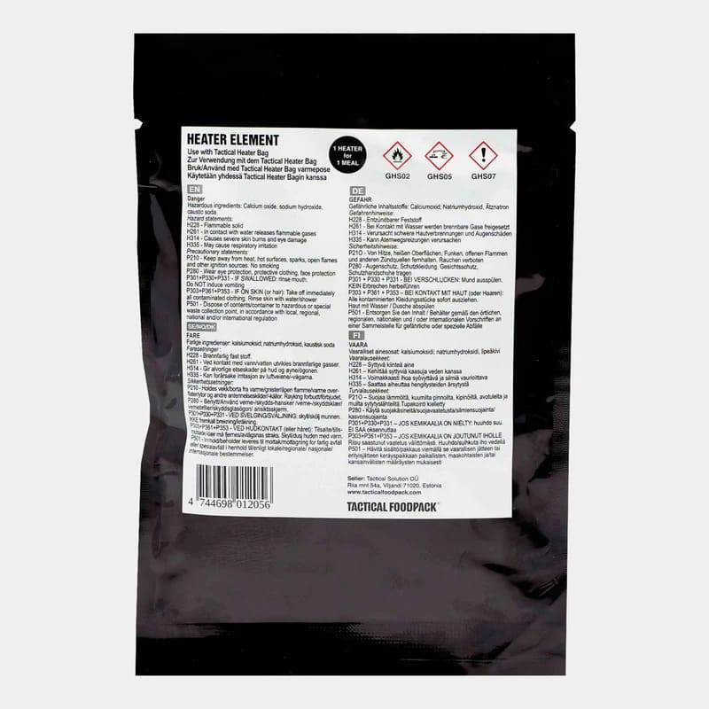 Activador para Bolsa Calentadora – Tactical Foodpack - RACIONES DE COMBATE MRE
