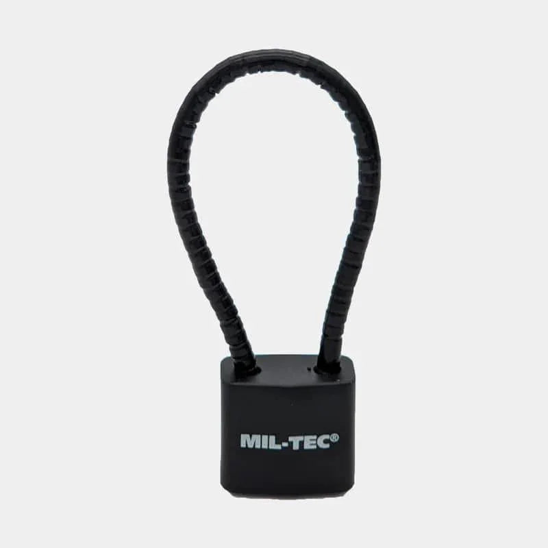 Candado Mil-Tec negro cable seguridad táctico outdoor equipamiento