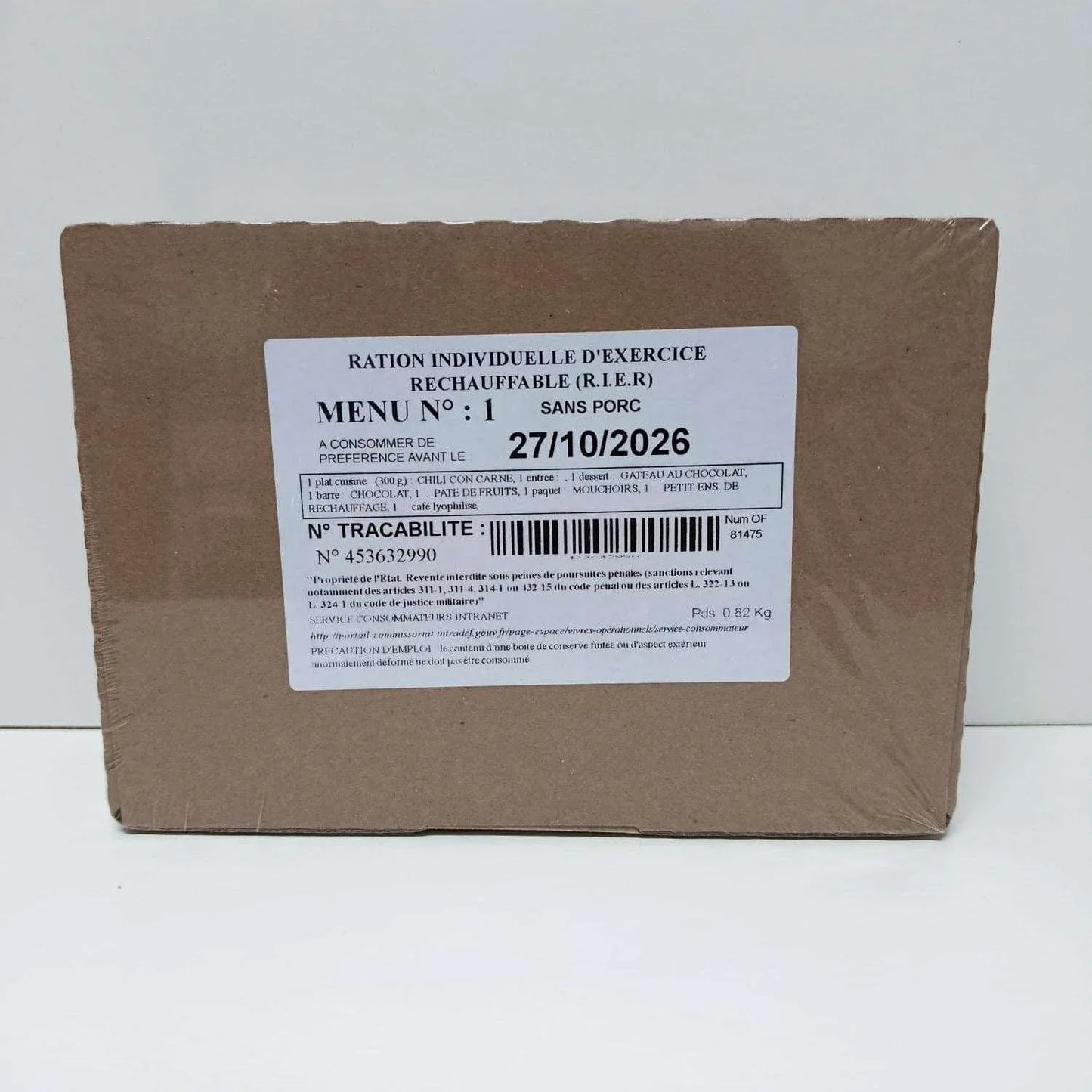 Ración Militar Francesa R.I.E.R 12h - RACIONES DE COMBATE MRE
