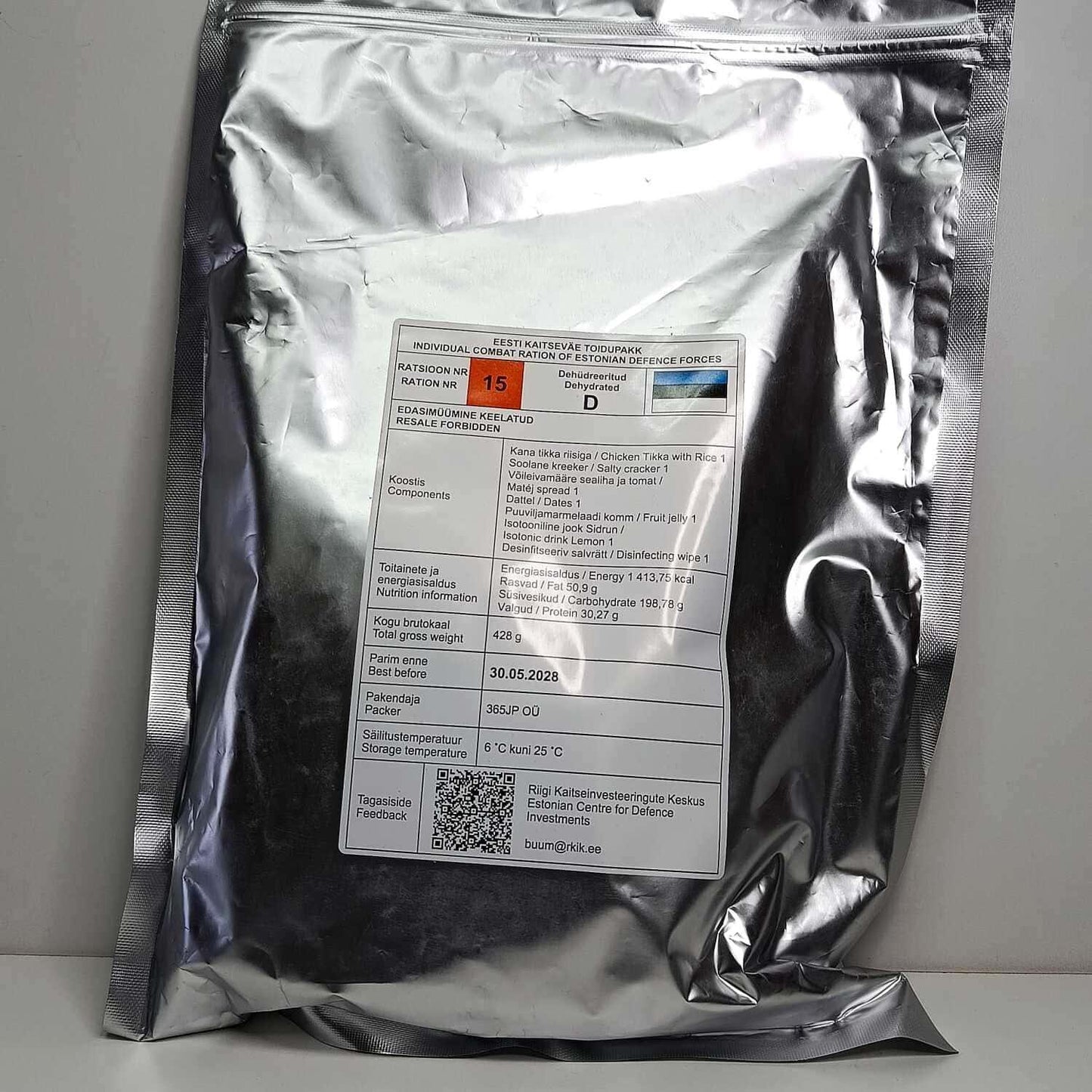 Ración de combate individual – Fuerzas de Defensa de Estonia - RACIONES DE COMBATE MRE