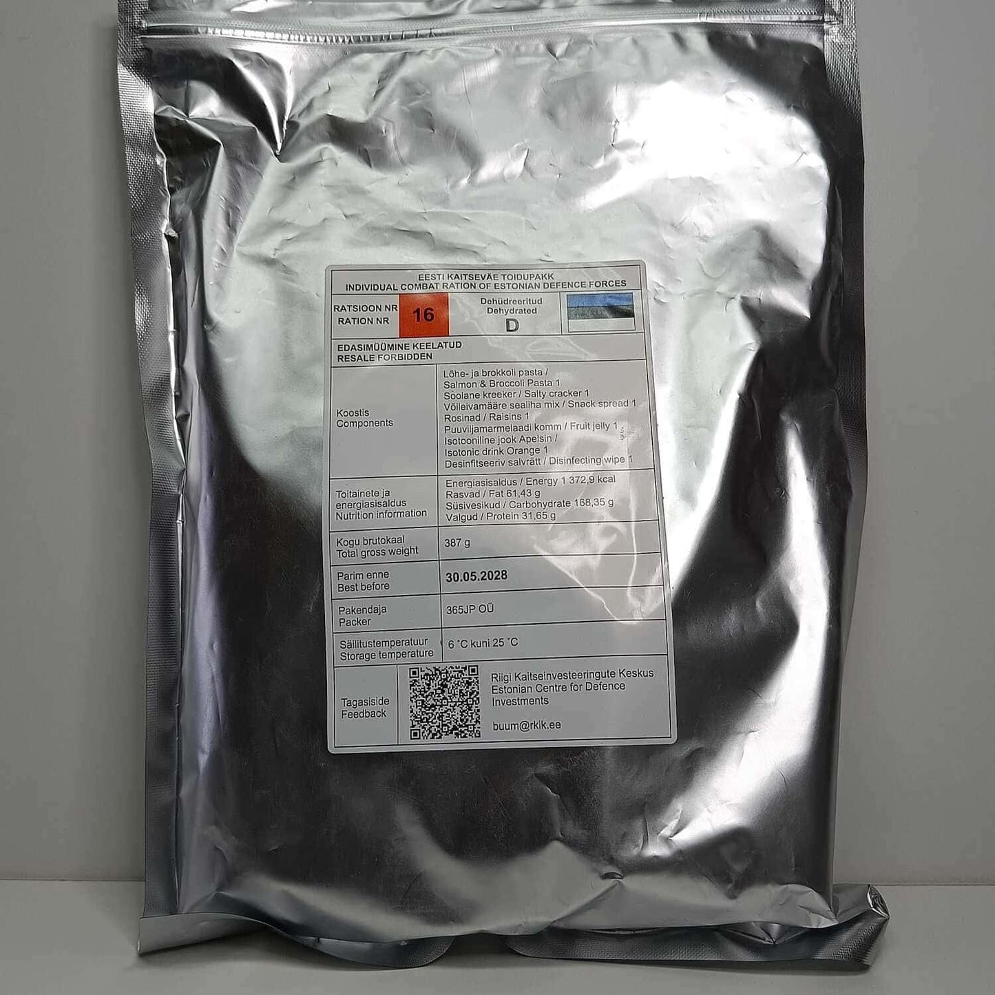 Ración de combate individual – Fuerzas de Defensa de Estonia - RACIONES DE COMBATE MRE