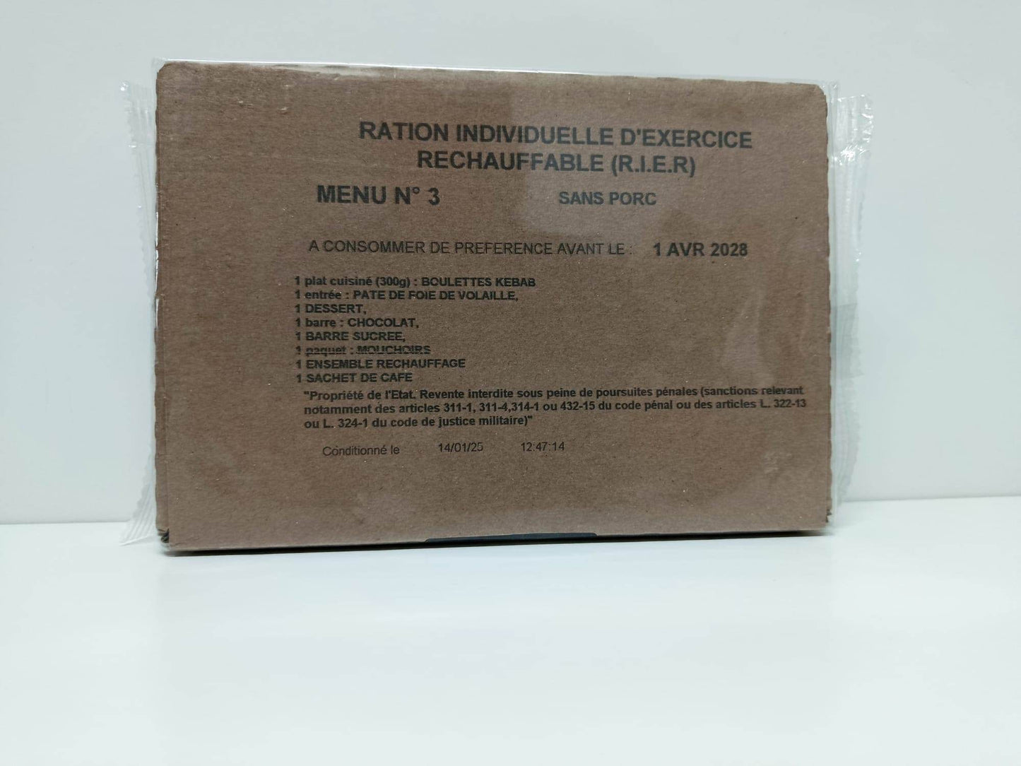 Ración Militar Francesa R.I.E.R 12h - RACIONES DE COMBATE MRE