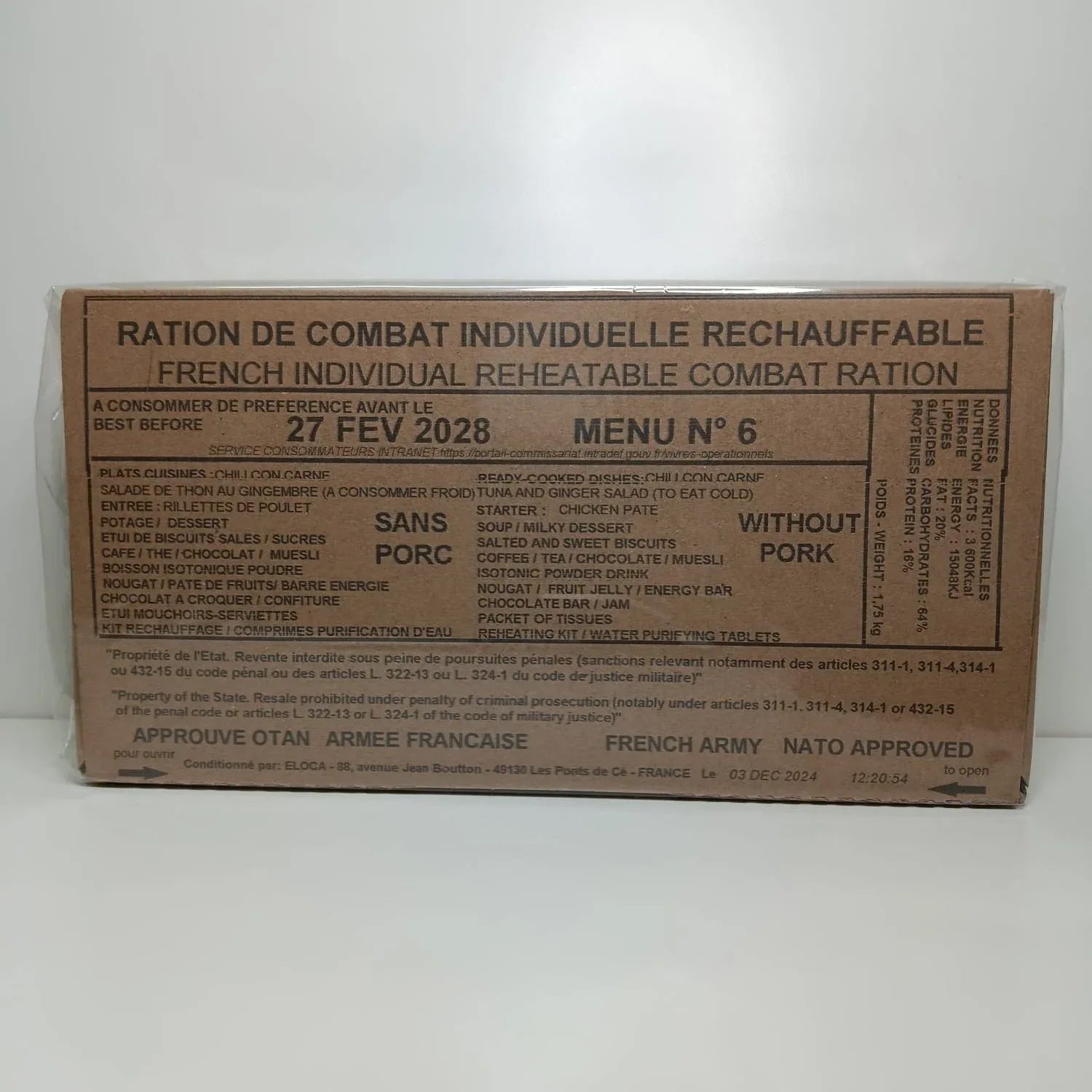 Ración Militar Francesa/Mre Francia - RACIONES DE COMBATE MRE