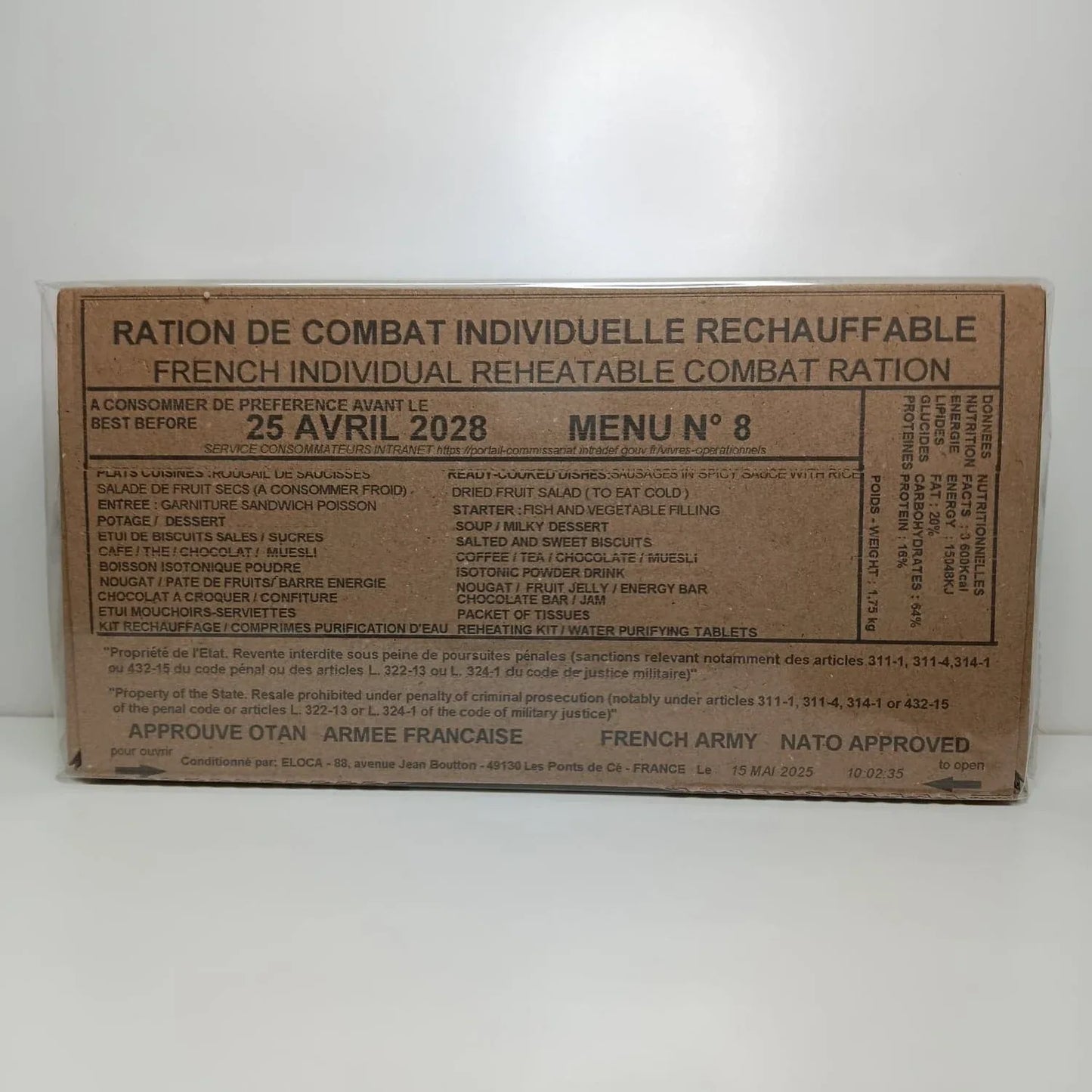 Ración Militar Francesa/Mre Francia - RACIONES DE COMBATE MRE