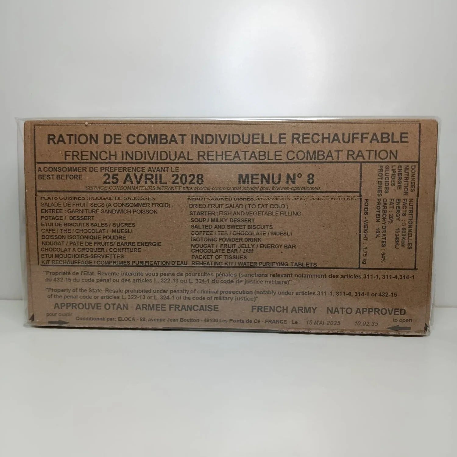 Ración Militar Francesa/Mre Francia - RACIONES DE COMBATE MRE