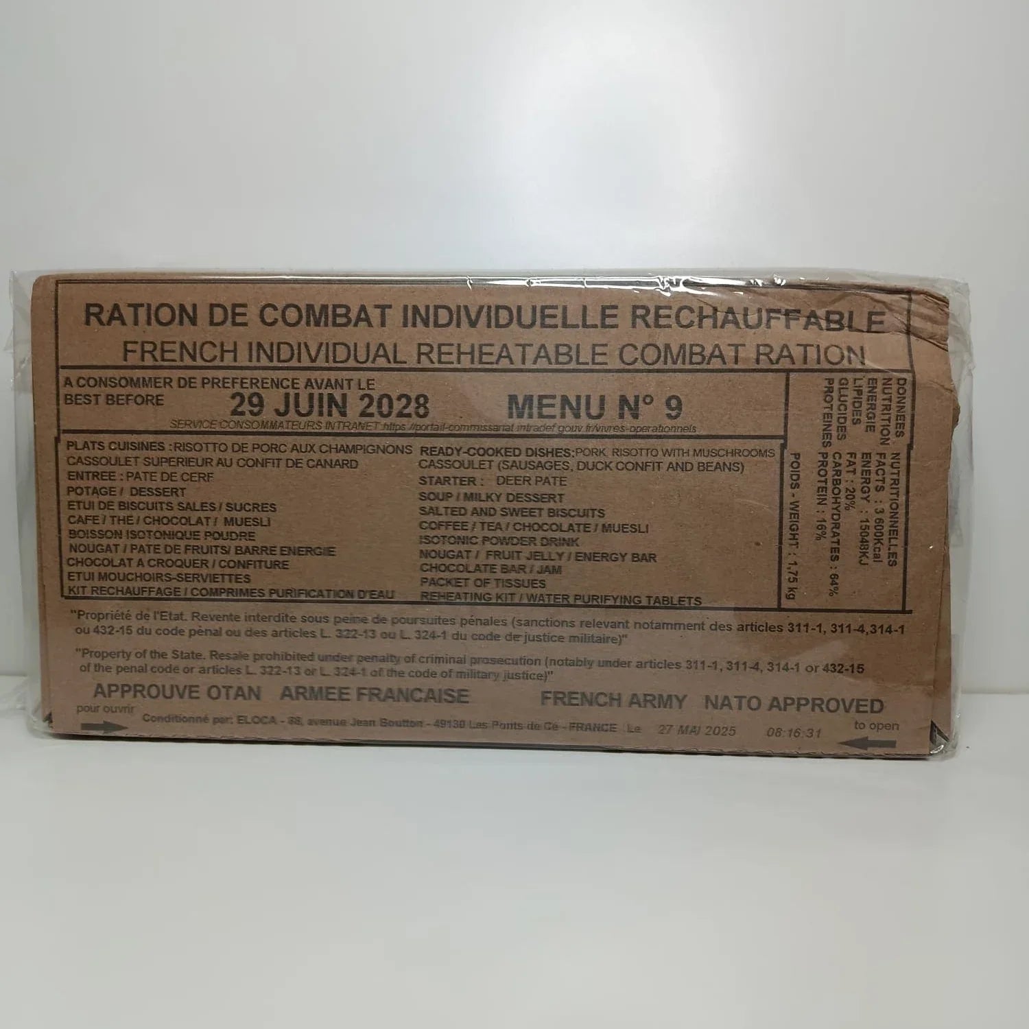 Ración Militar Francesa/Mre Francia - RACIONES DE COMBATE MRE