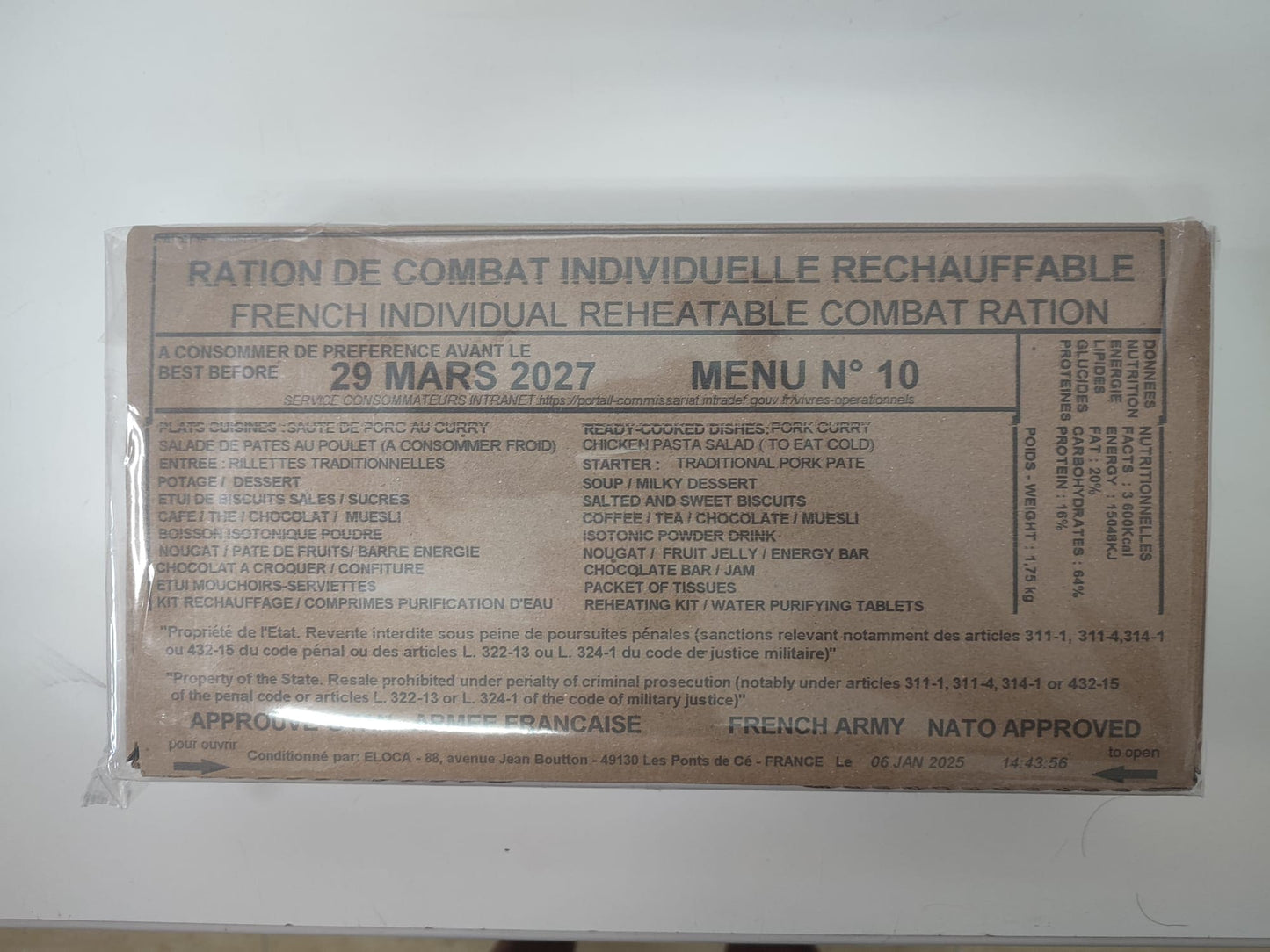 Ración Militar Francesa/Mre Francia
