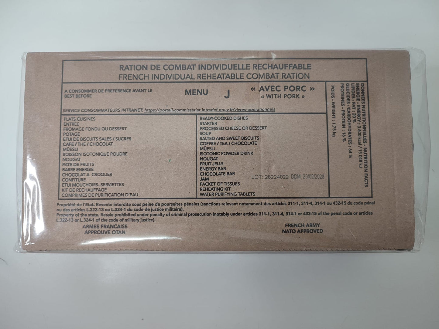 Ración Militar Francesa/Mre Francia