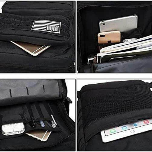 Mochila táctica negra 45 litros equipamiento militar profesional