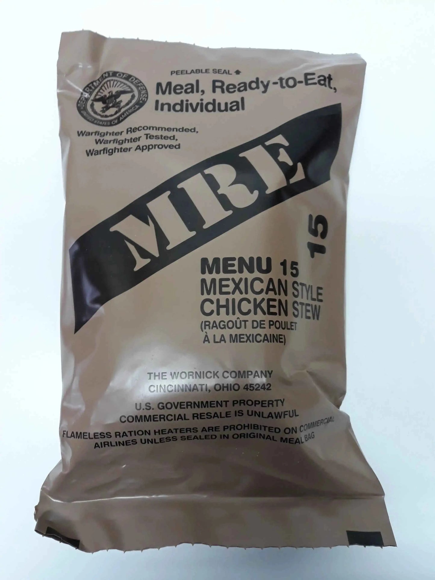 Ración militar MRE Menu 15