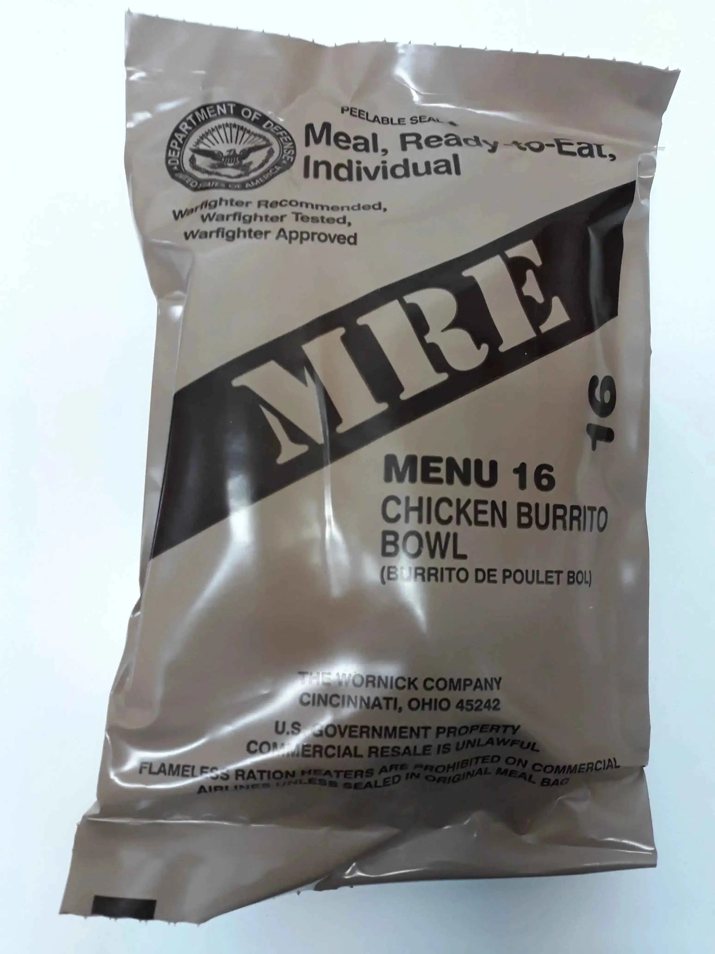 Ración militar MRE Menu 16