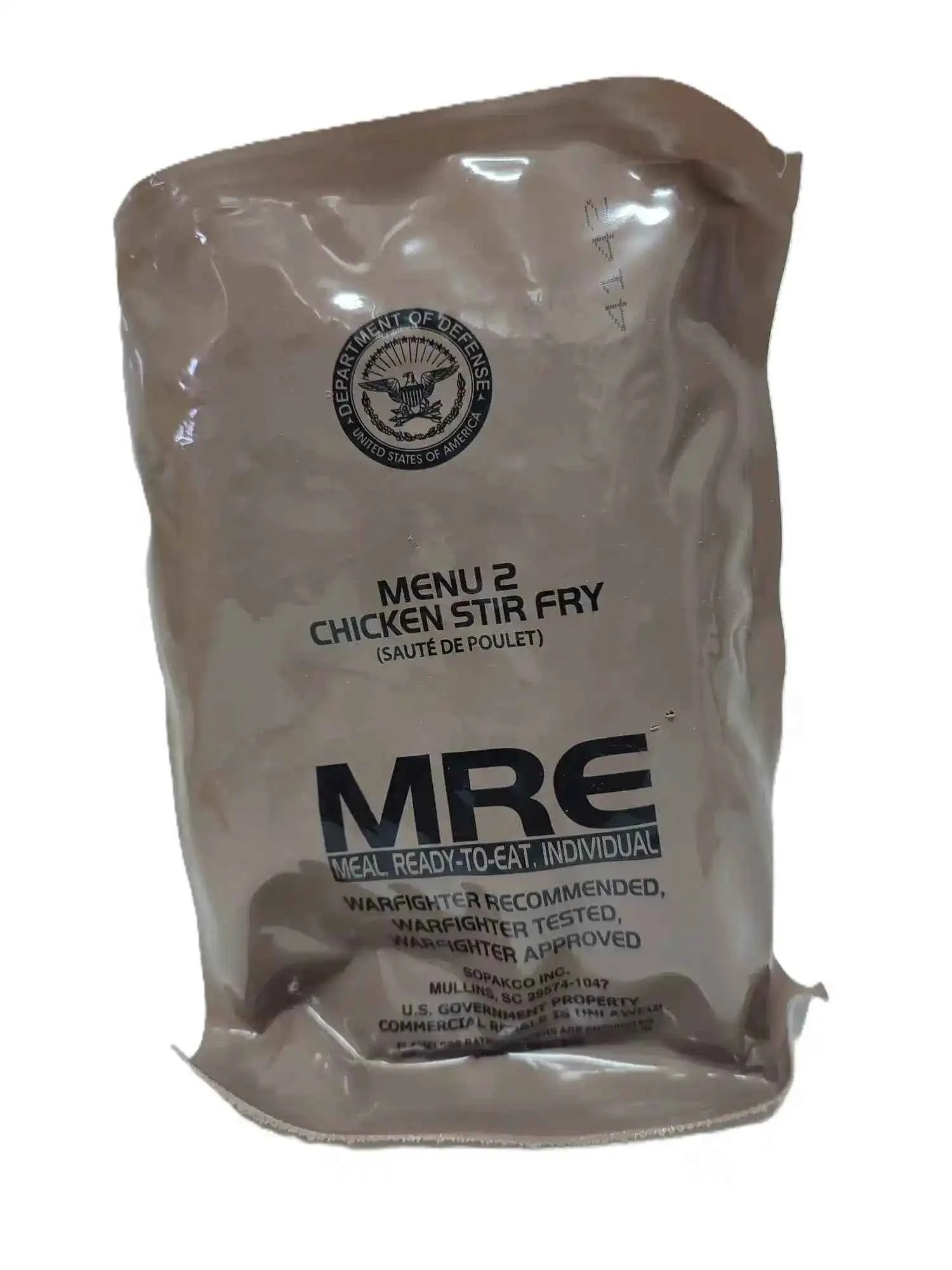 Ración militar MRE Menu 2