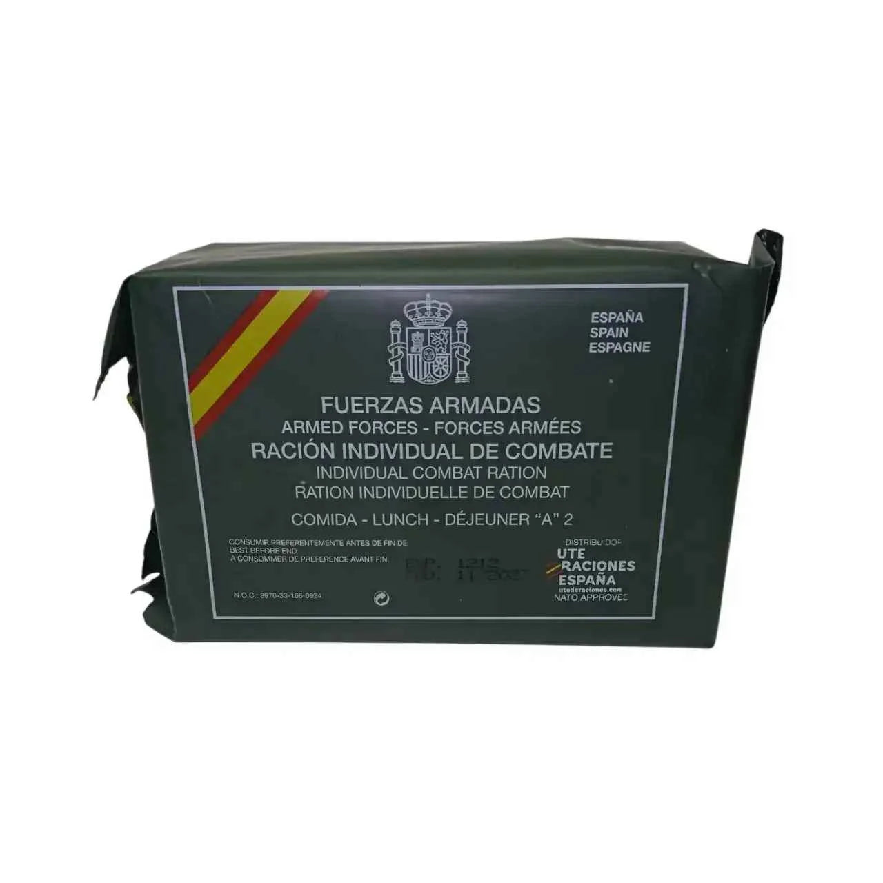 Ración combate MRE menú A española completa militar supervivencia