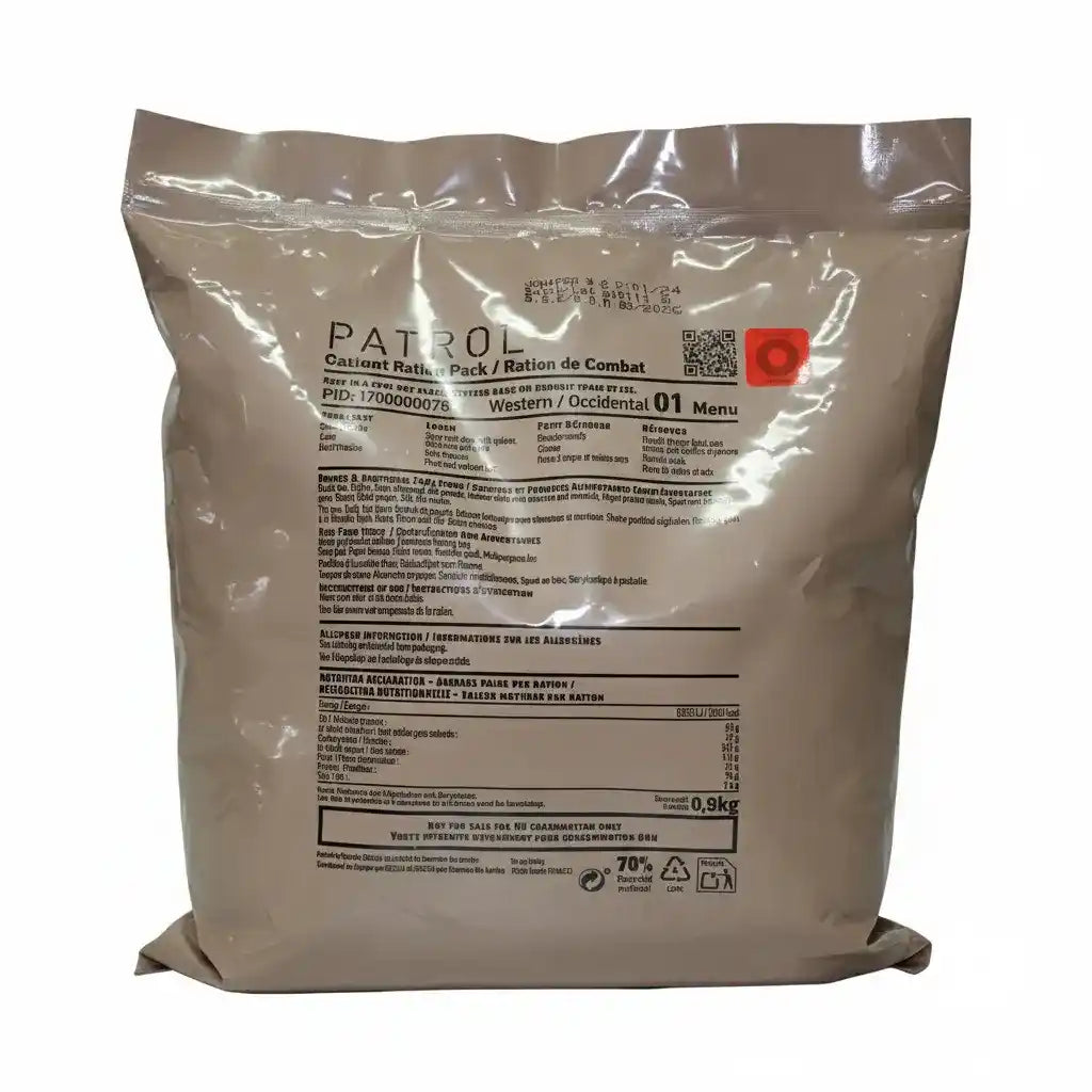 Raciones combate PATROL menú 1 militar supervivencia