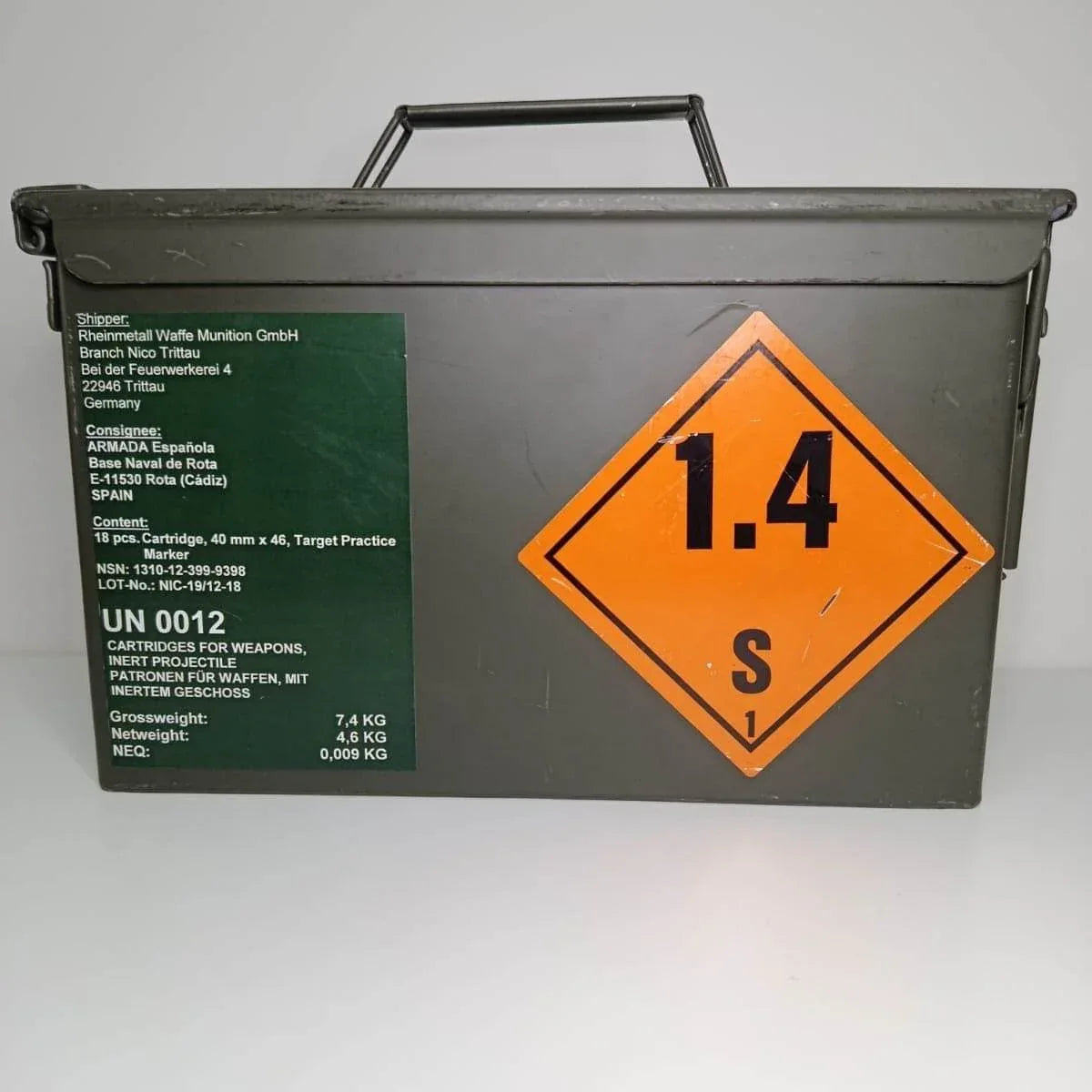 Caja munición estanca militar impermeable almacenamiento táctica