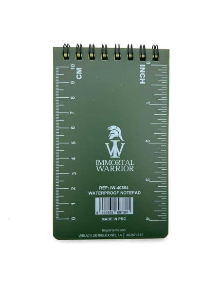 LIBRETA WATERPROOF 8X12CM IMMORTAL VERDE