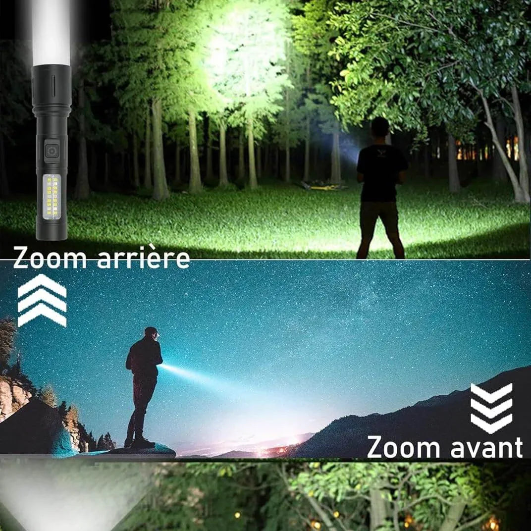 Mini linterna potente 25000W zoom ajustable militar táctica