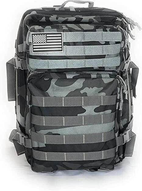 mochila militar gris resistente impermeable camping montaña