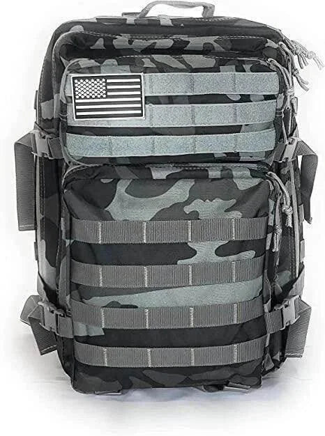 mochila militar gris resistente impermeable camping montaña