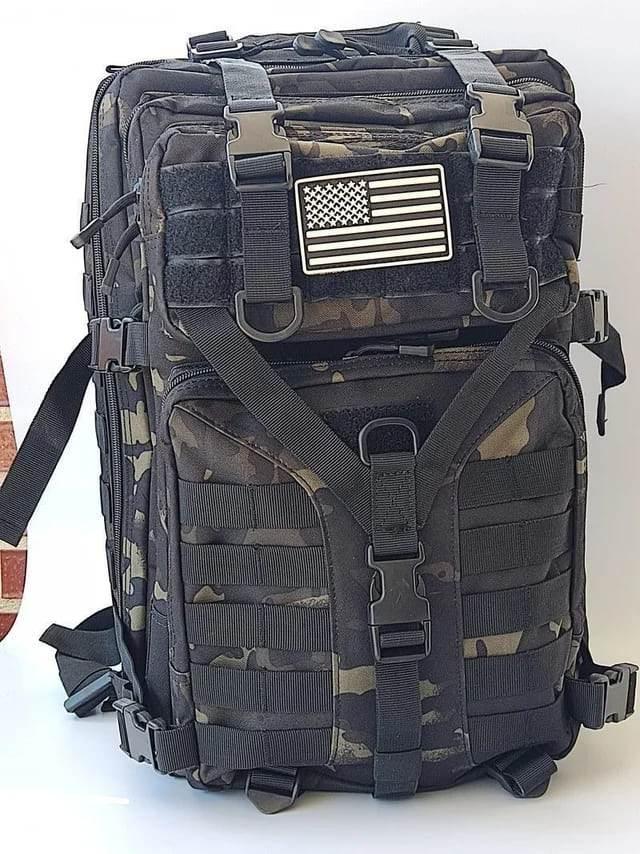 Mochila militar negro camuflaje molle sistema modular trekking