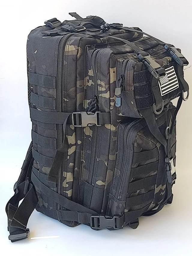 Mochila militar negro camuflaje resistente impermeable supervivencia