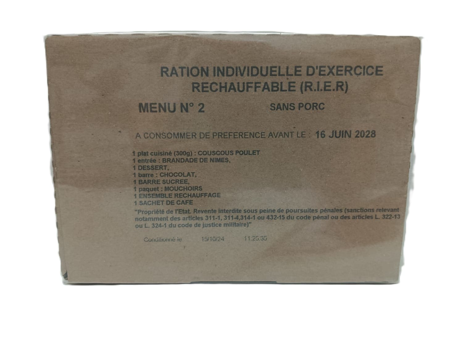 Racion Individual Francesa 12h