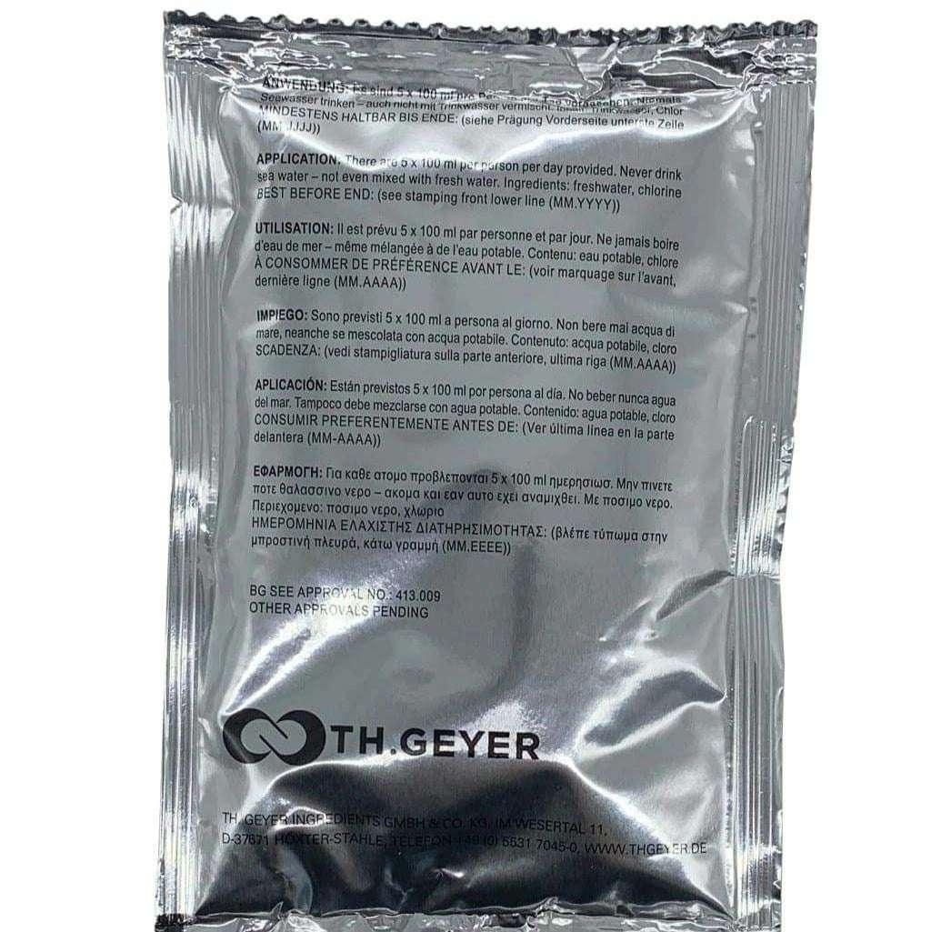 Ración Hidratación German Drinking Water 5x100ml - RACIONES DE COMBATE MRE