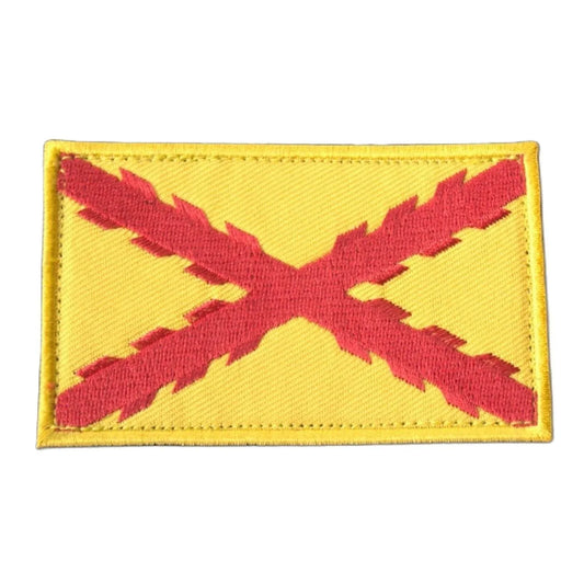 Parche bandera Tercios amarillo Cruz Borgoña velcro militar