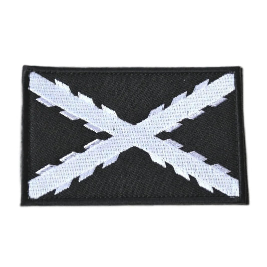 Parche bandera Tercios aspa blanca Cruz Borgoña velcro militar