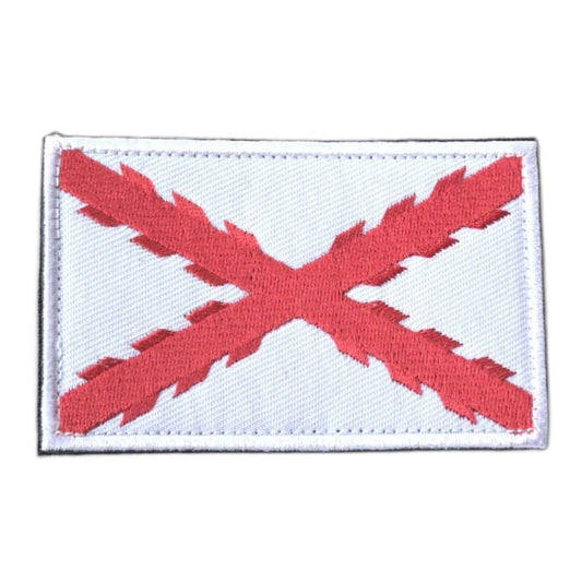 Parche bandera Tercios blanco Cruz Borgoña velcro militar