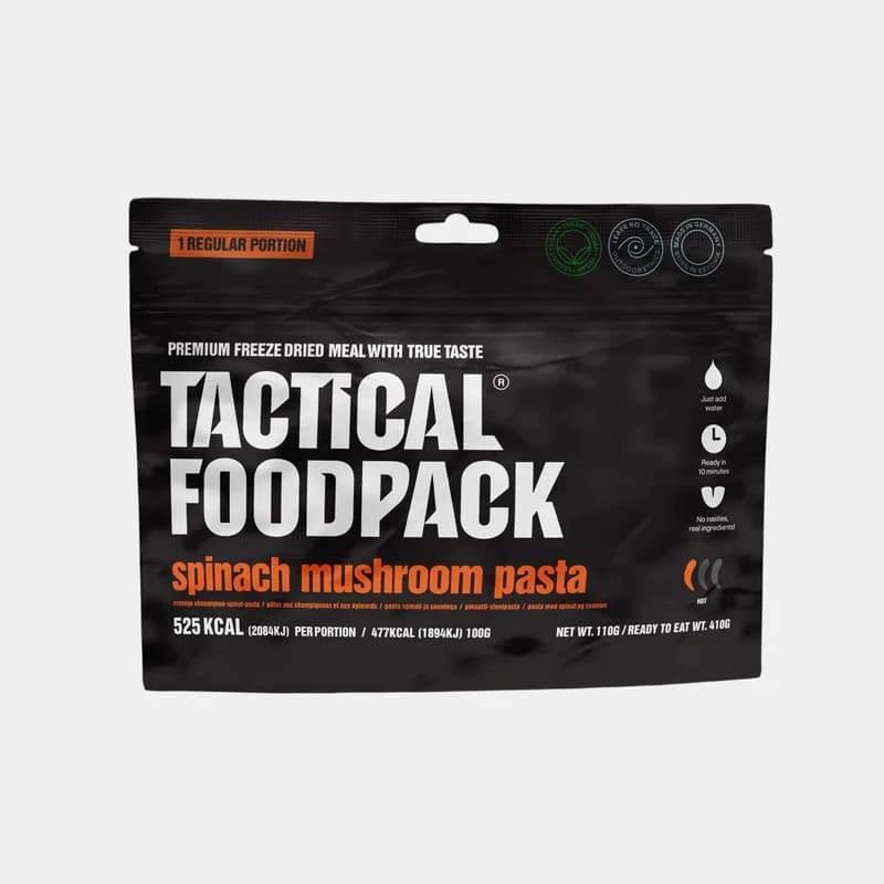 Pasta espinacas champiñones Tactical Foodpack vegetariana camping