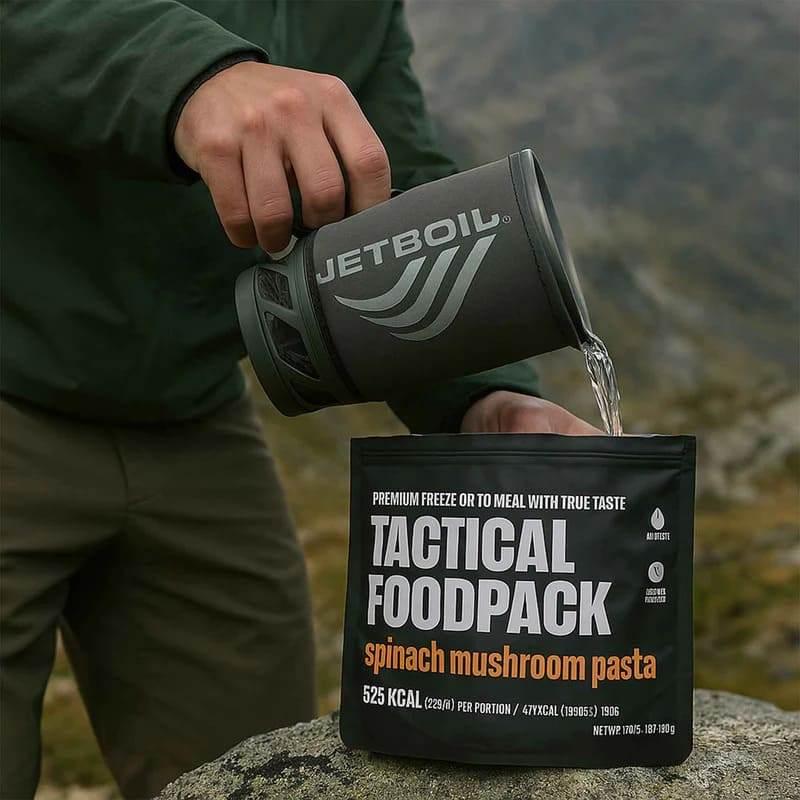 Comida liofilizada pasta espinacas champiñones Tactical Foodpack