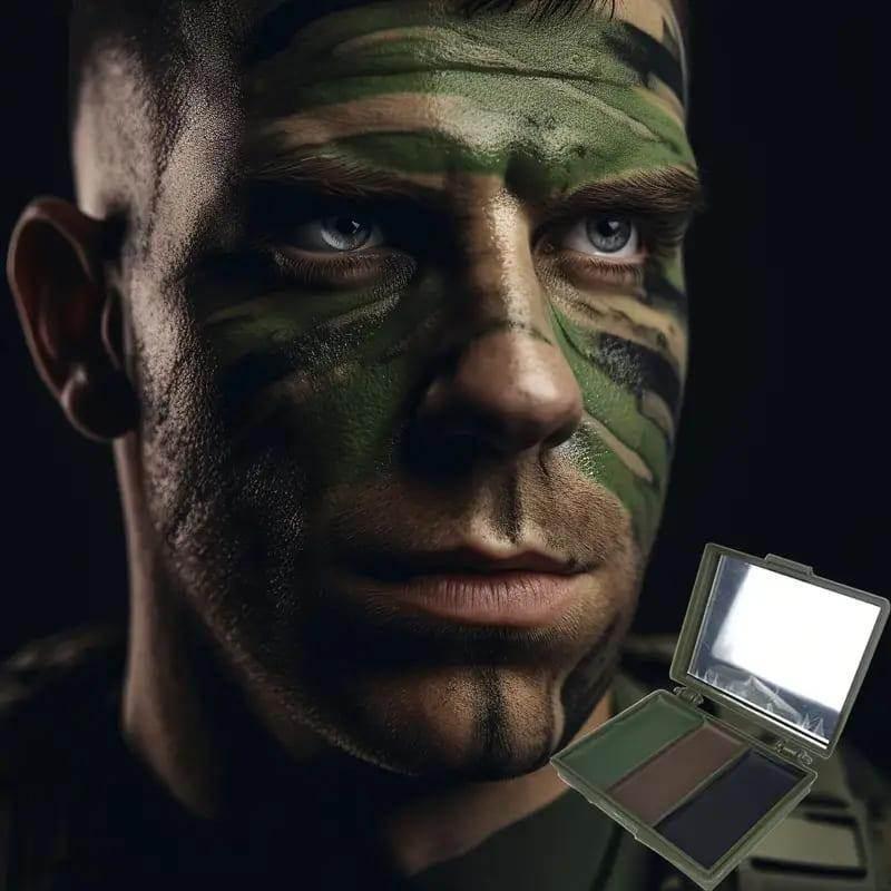 Kit maquillaje camuflaje militar 3 tonos
