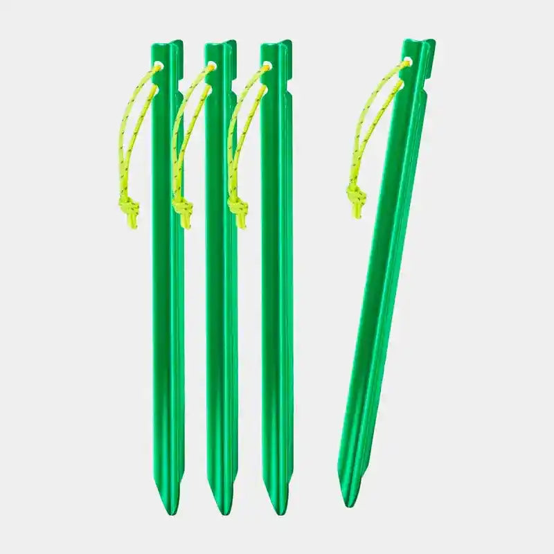 Piquetas de aluminio Helikon-Tex verdes con cuerda de sujeción