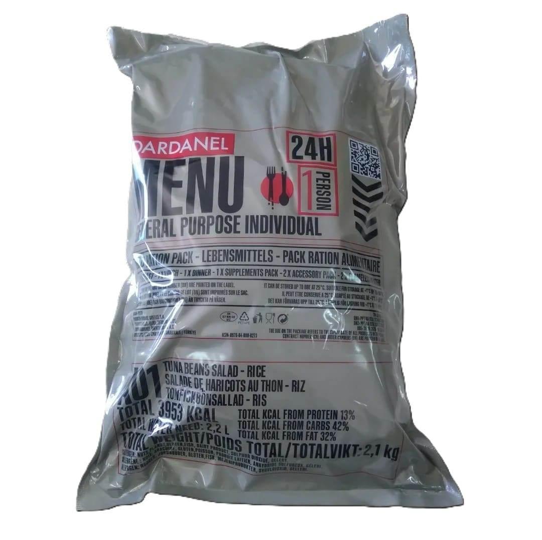 Ración militar griega Dardanel 24h MRE ejército Grecia menú 1