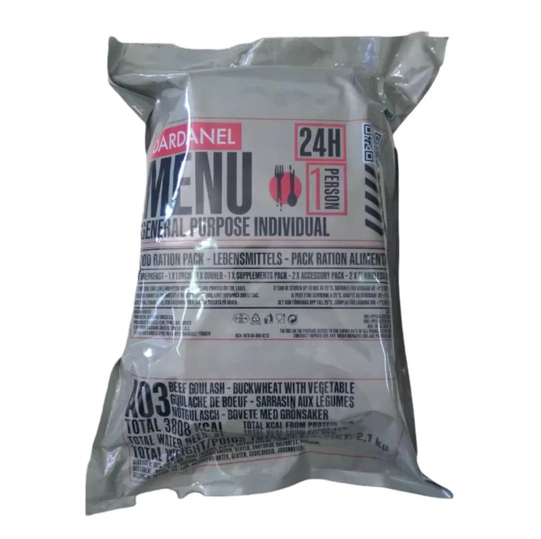 MRE Grecia Dardanel 24 horas ración combate griega menú 3